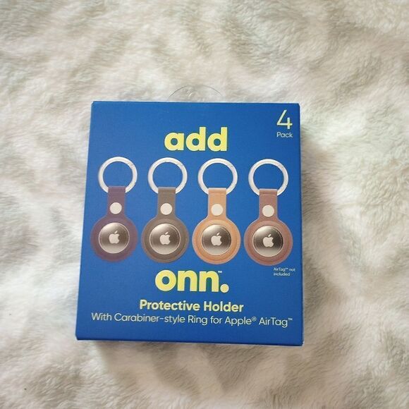 Apple air tag protective holder 4 pack with carabiner style ring nwt - Picture 1 of 5